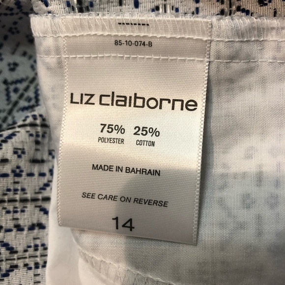 Liz Claiborne Pants Womens Plus 22W Navy Blue Pleated Trouser Pockets